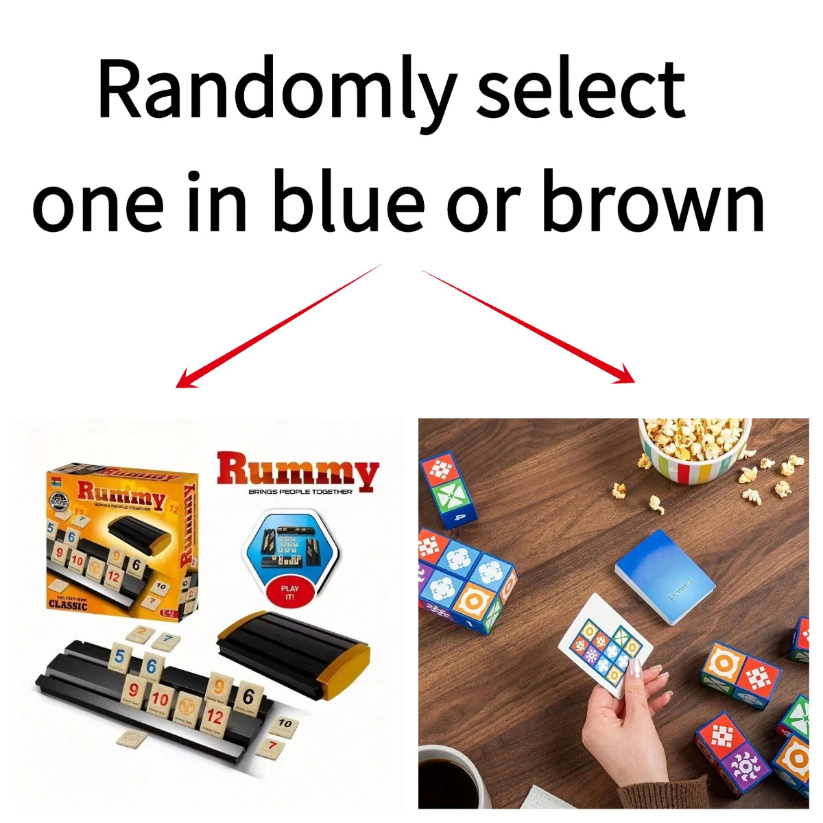 Randomly one Classic Rummy Tile Board Game – 2-4 Player Strategy Game for Fast Thinking Fun, Perfect for Family & Friends