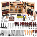 Professional Leather Crafting Tool Kit with Cutting, Punching, Carving, and Heavy Duty Sewing Supplies