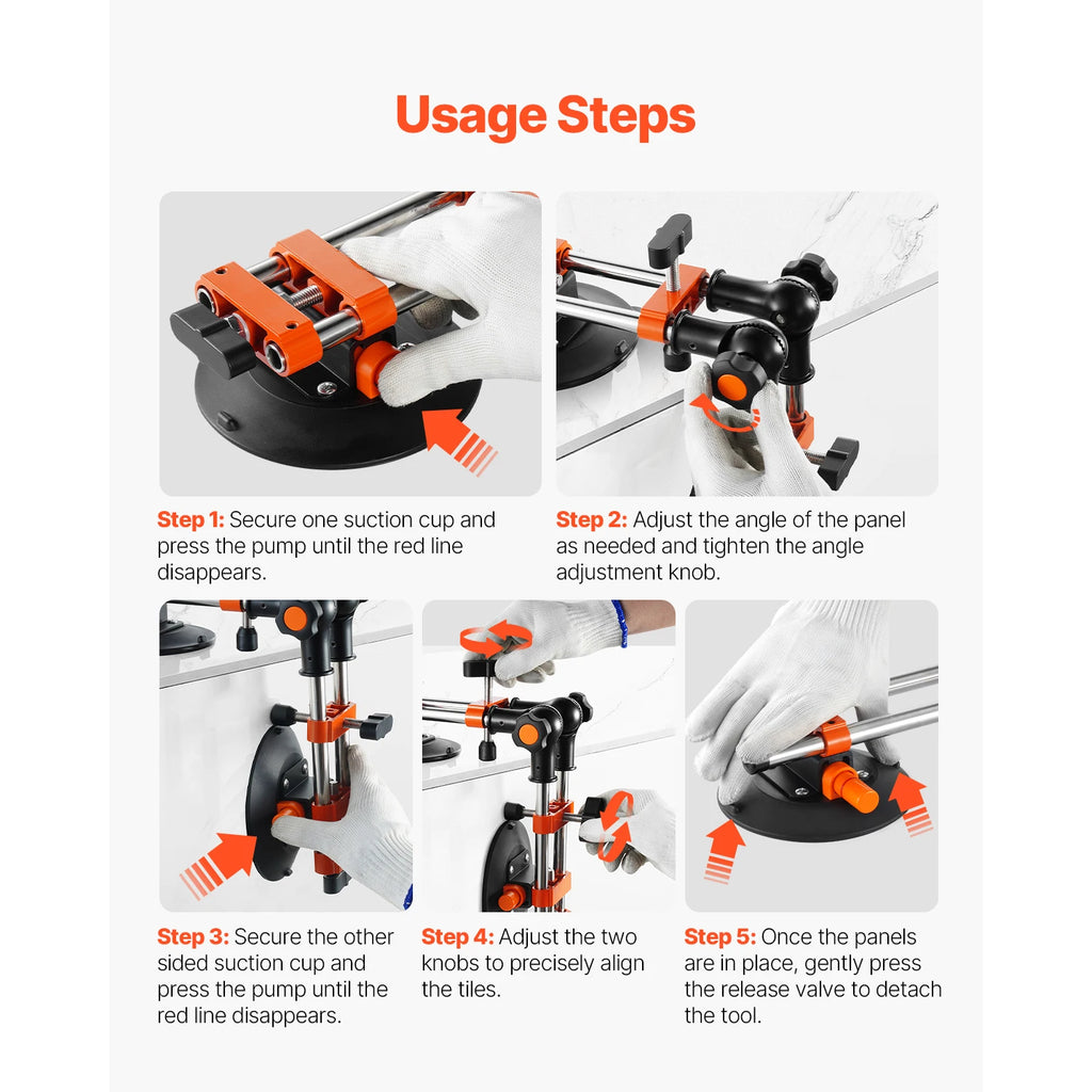 2 Packs Seamless Granite Seam Setter 90°-120° Adjustable with 6 in Suction Cups Seam Joiner for Tile Joining & Leveling