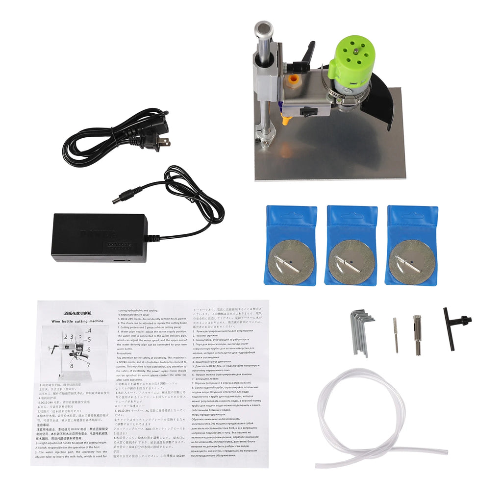 6000R Min Glass Bottle Cutter 150W Electric DIY Bottle Cutter Machine Wine Bottle Cutter Tool Kit for Round Square Glass