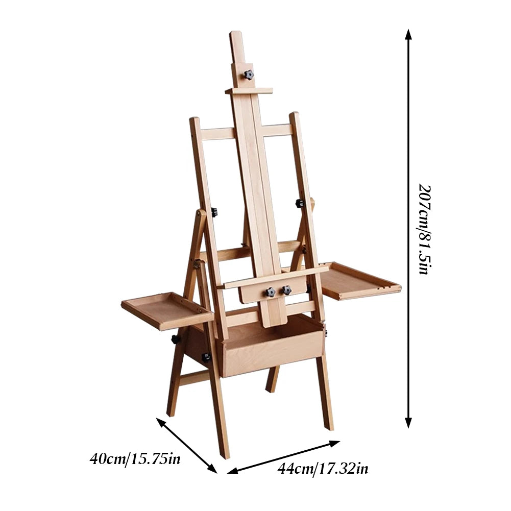 Multifunctional Easel with Drawer Tray Foldable Adjustable Height Flat Easel Drawing Board Easel for Children Sketch Oil Paintin