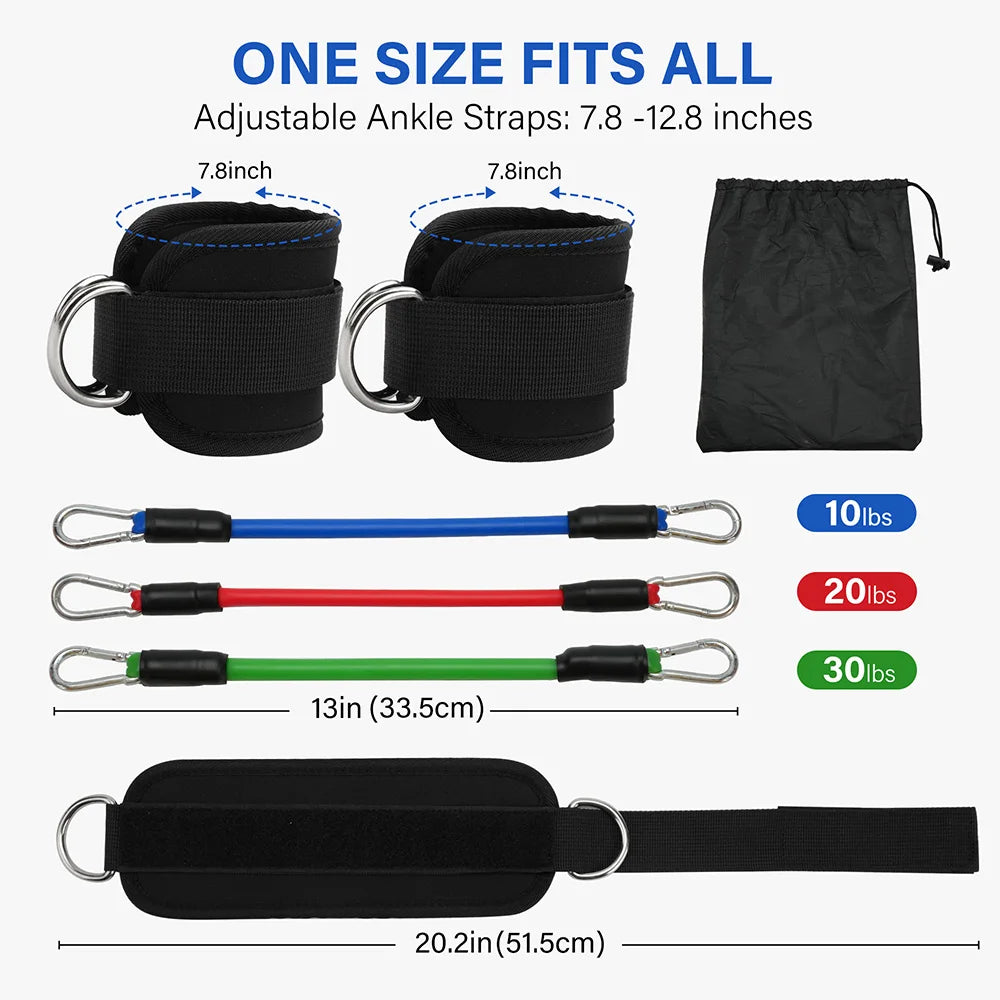 TPE Resistance Bands Ankle Straps Fitness Set D-Ring Support Ankle Cuffs Yoga Gym Equipment.
