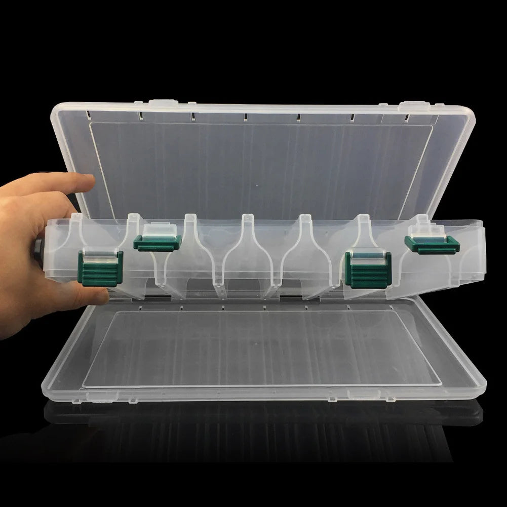 14 Grid Fishing Tackle Storage Box Portable Double Sided Fishing Tool Storage Box Multifunctional for Fish Hook Lure Fake Bait