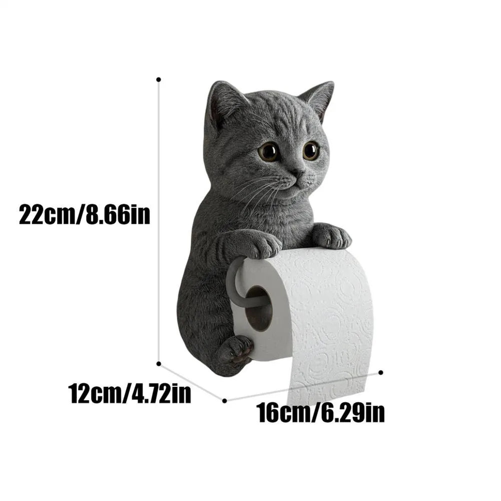 Cat Toilet Paper Holder Cat Toilet Roll Holder Wall Mounted Roll Rack Cute Dispenser