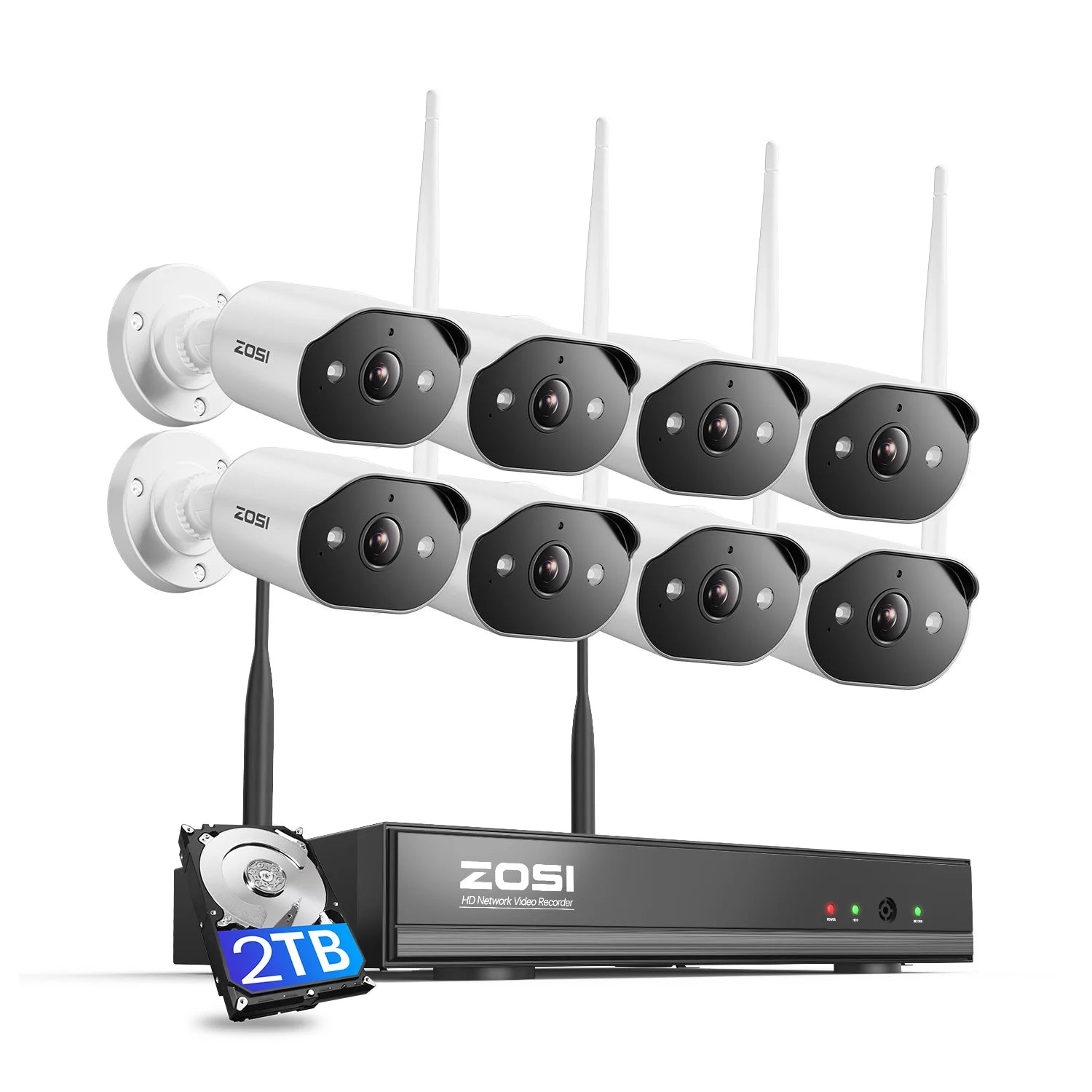 2K WiFi 6 Security Camera System 3MP Plug-in Wi-Fi Surveillance Cameras.