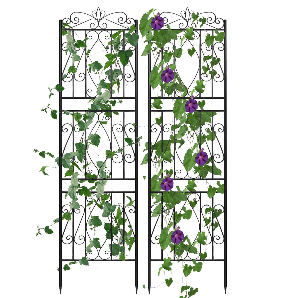 6 Panels Garden Border Trellis High Metal Climbing Plants Support Trellis.