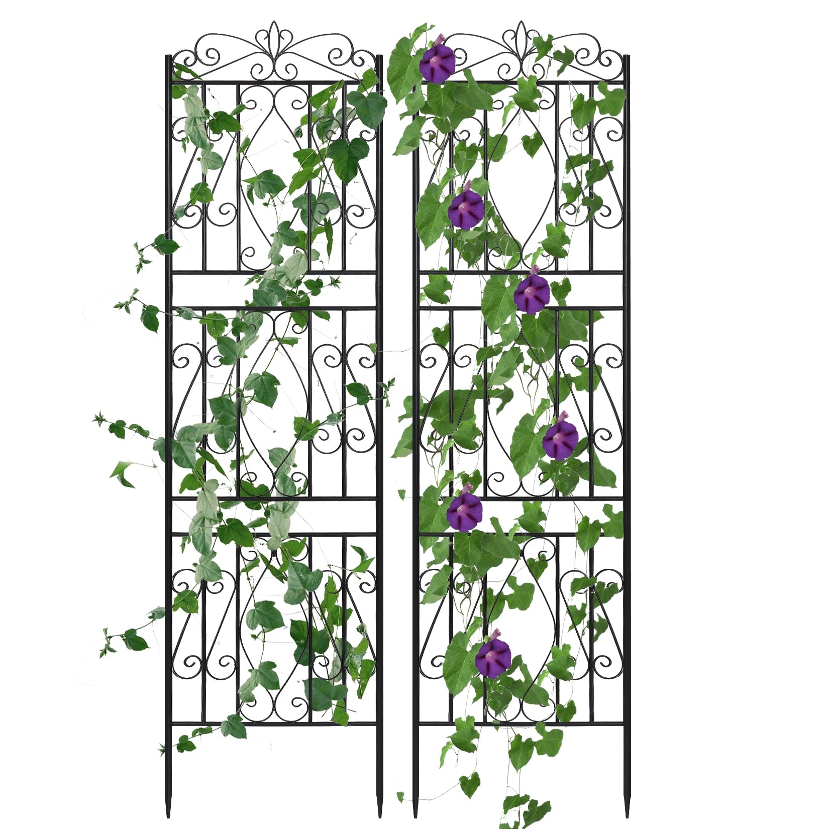 6 Panels Garden Border Trellis High Metal Climbing Plants Support Trellis.