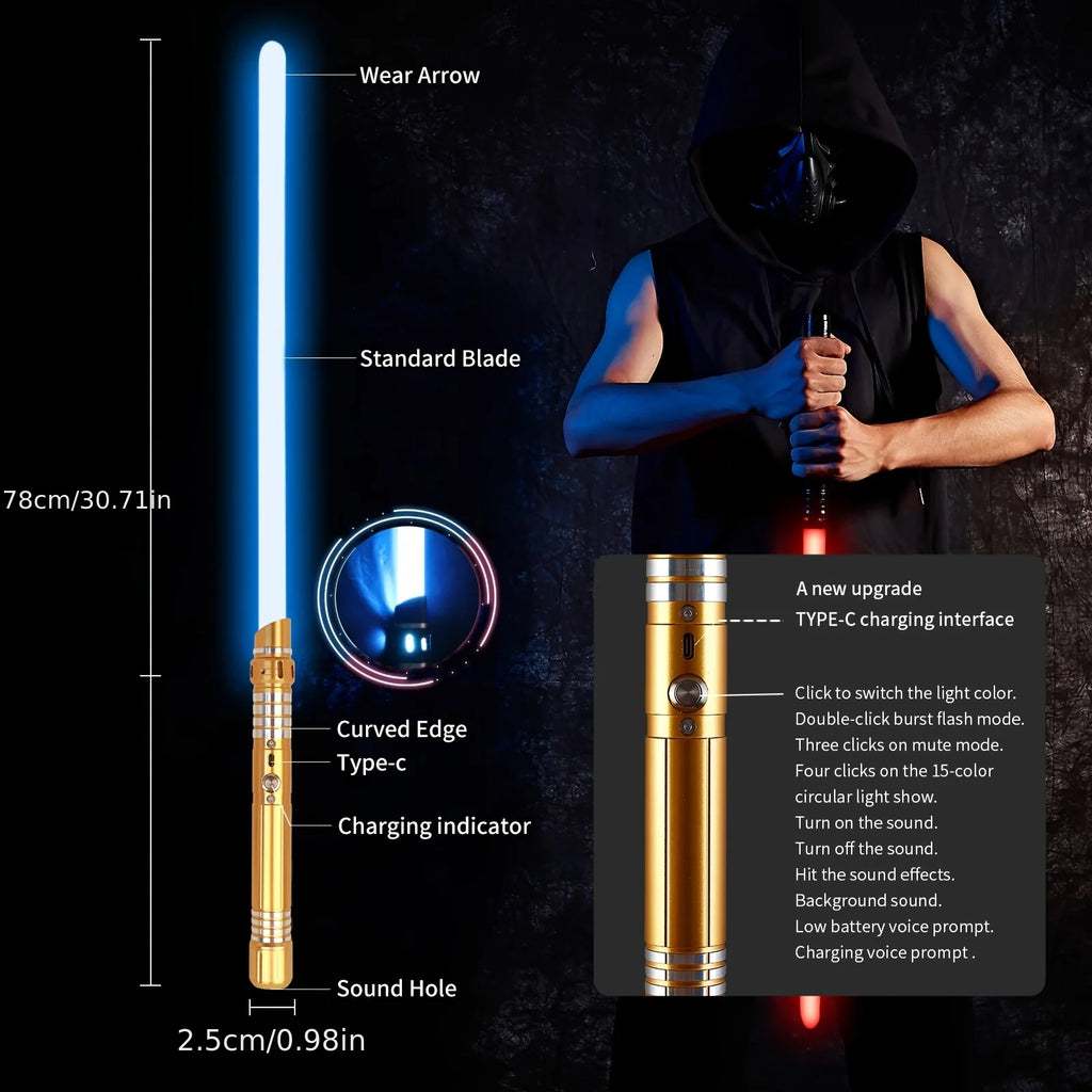Metal Gravity Sensing Light up Saber Toy Sword.