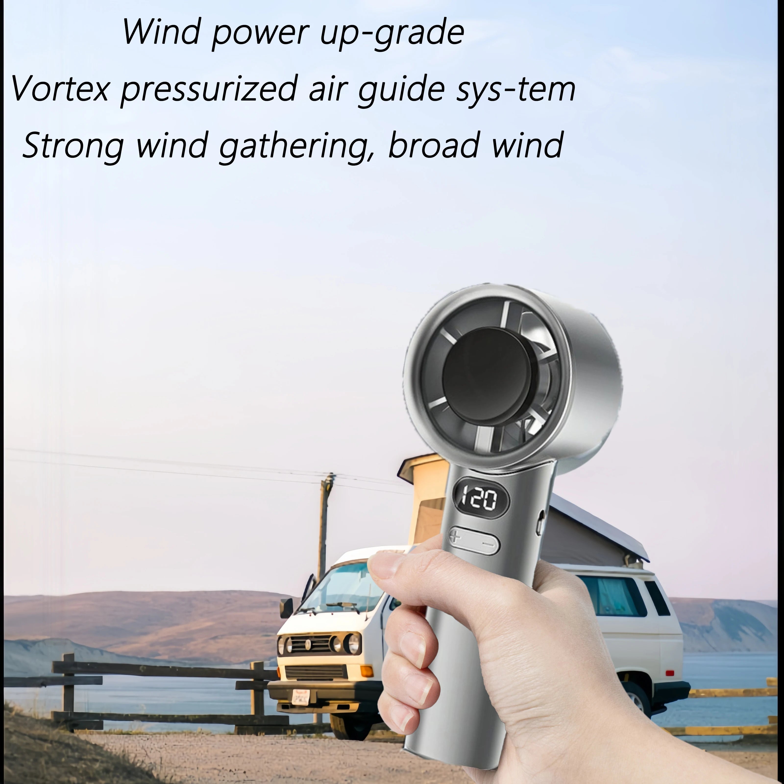 Portable Fan 120-Speed Digital Display.