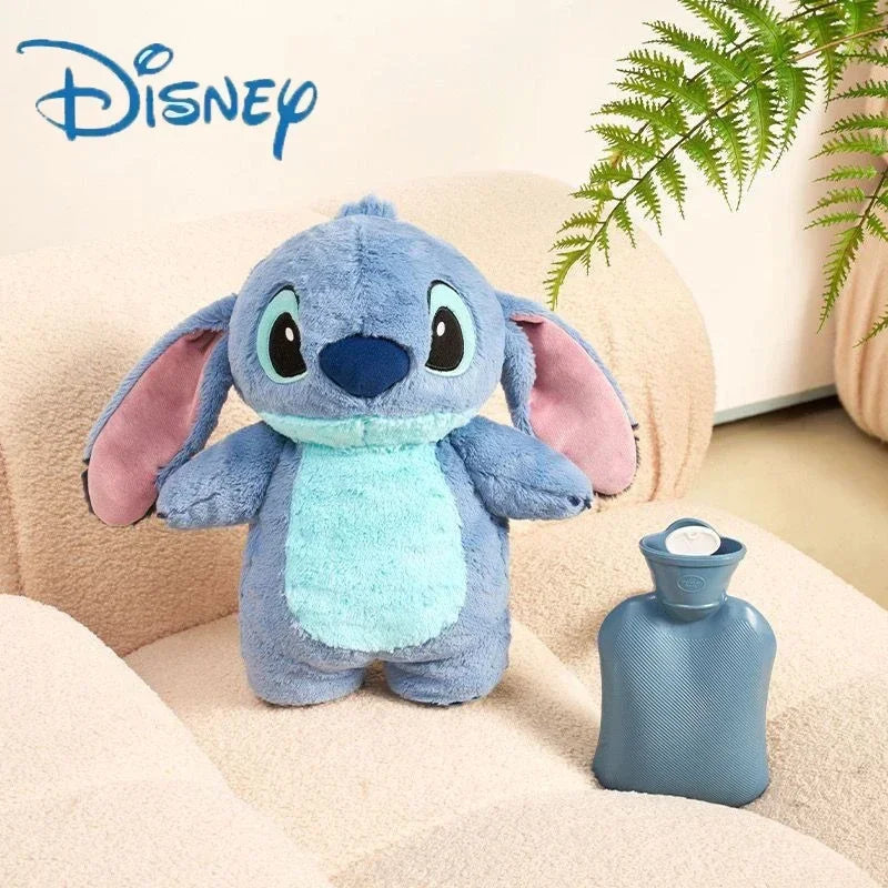 Disney Stitch Plush Hand Warm Bottle Water Bottles Kawaii Soft portable heater.