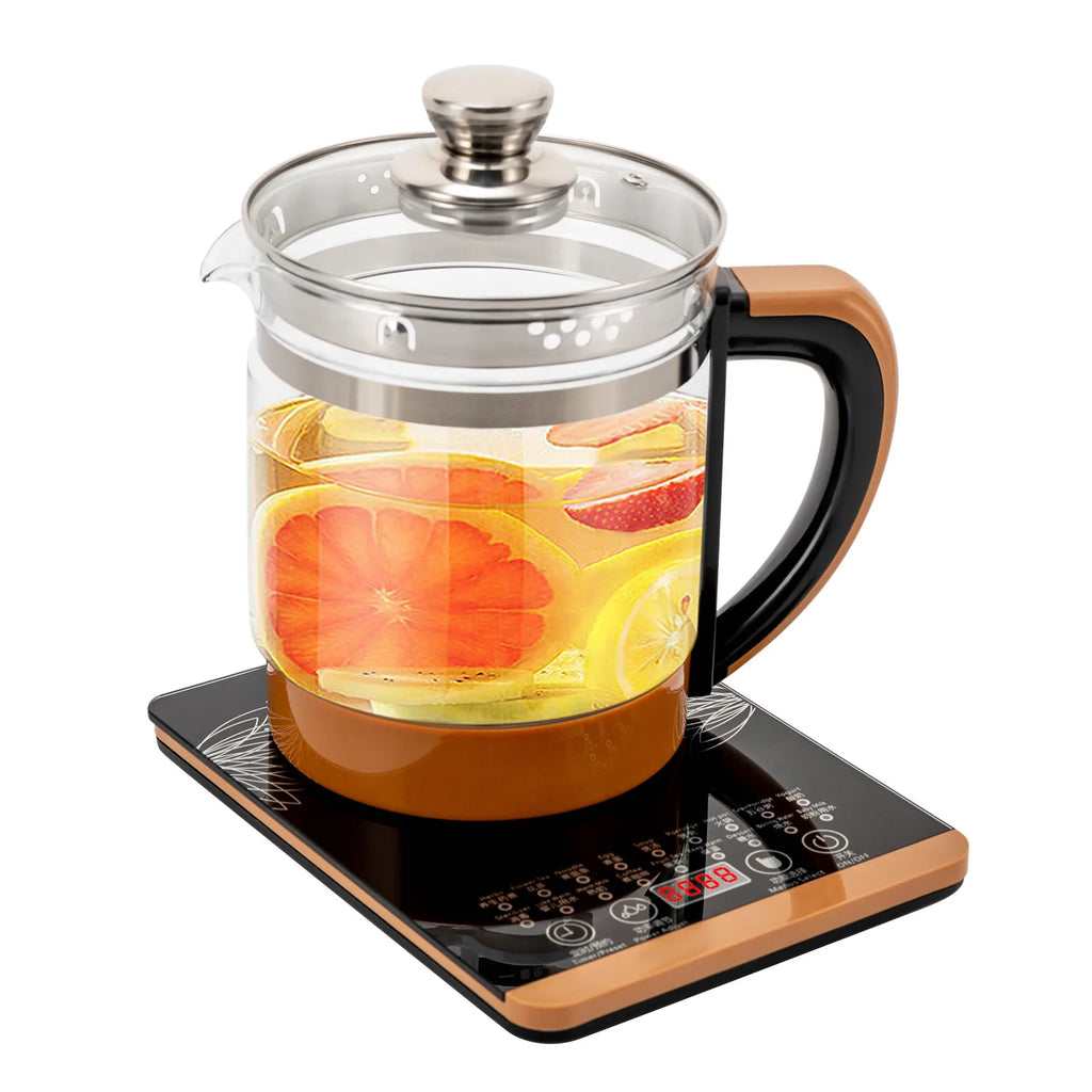 1.8L Electric Glass Kettle for Home Office Tea Maker with Removable Infuser 18 Modes Keep Warm 800W