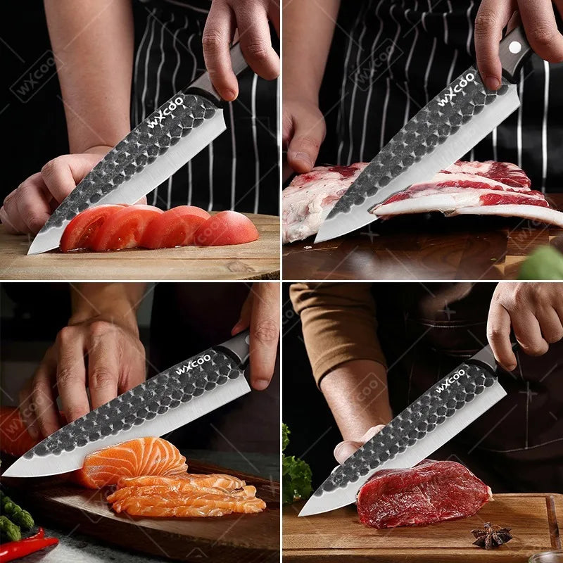 7PCS Kitchen Chef Knife High Quality Stainless Steel Multipurpose Set Includes Boning Barbecue Fish Utility Mini Cheese Pizza