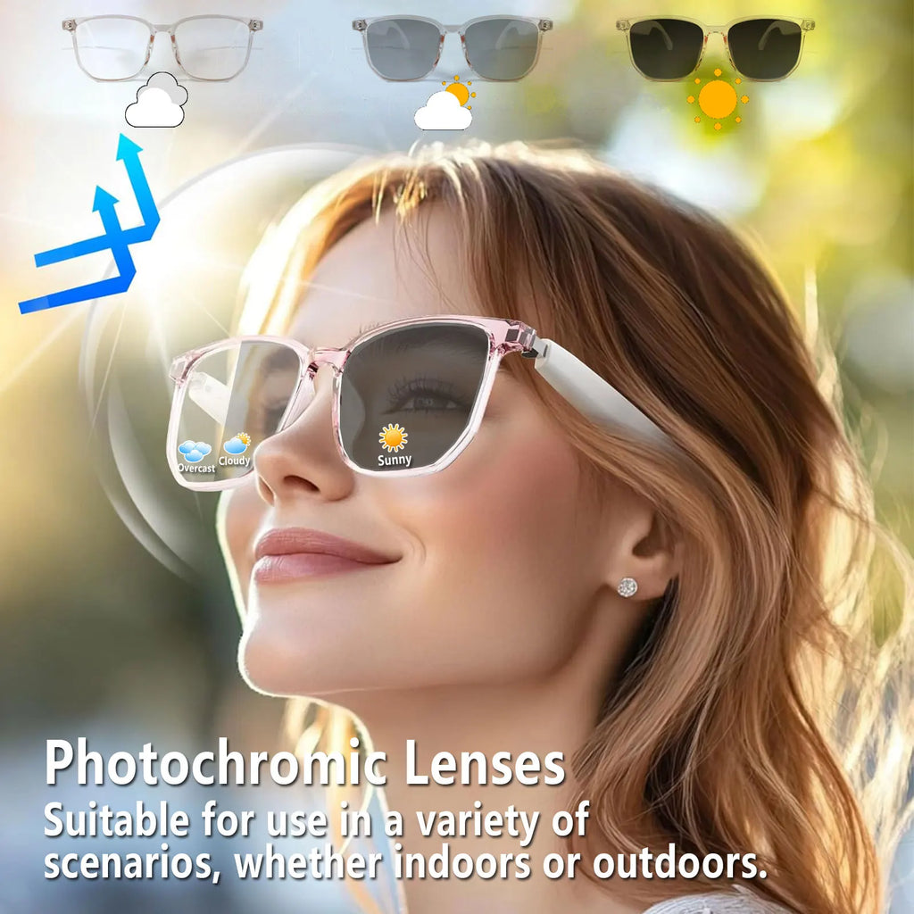 Smart AI translation audio glasses.