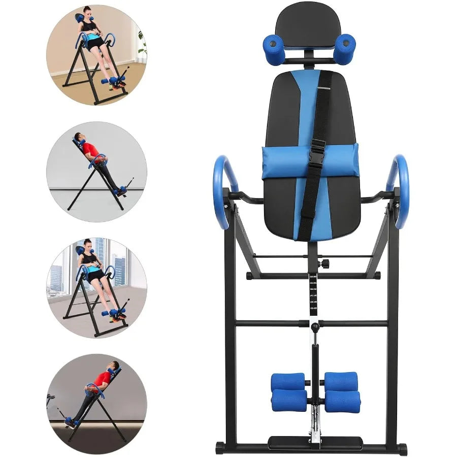 Gravity Inversion Table for Spinal Decompression Therapy with Up to 330.7lbs Capacity Adjustable Body Stretcher.