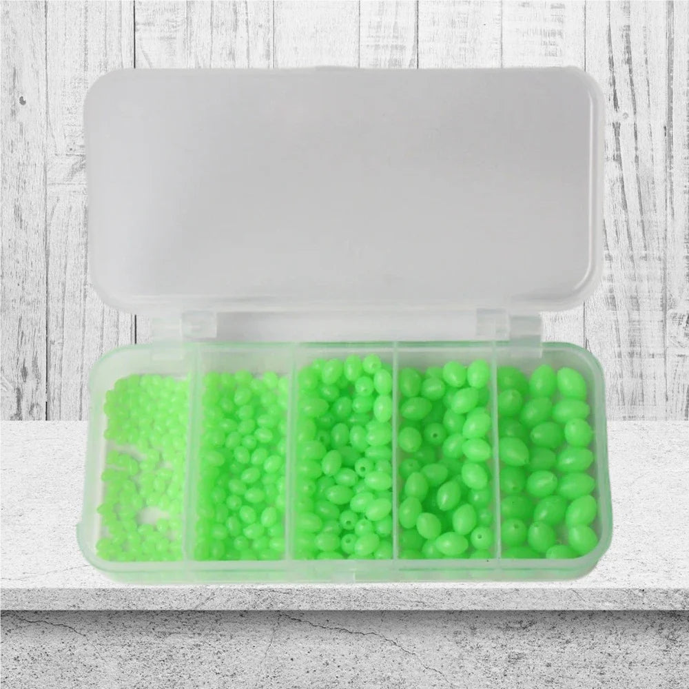 375Pcs/Set Night Luminous Fishing Hard Beads Soft Worms Glow Sea Fishing Lure Bait Floating Float Fishing Tackles Accessories