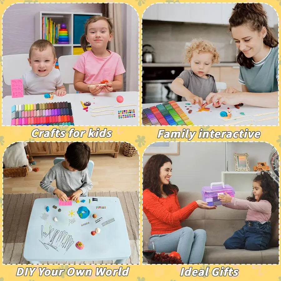 Pcs Polymer Clays 120 Colors Modeling Clay DIY Starter Kit Oven Baked Model Clay NonSticky Molding DIY Clay with Sculpting Tool