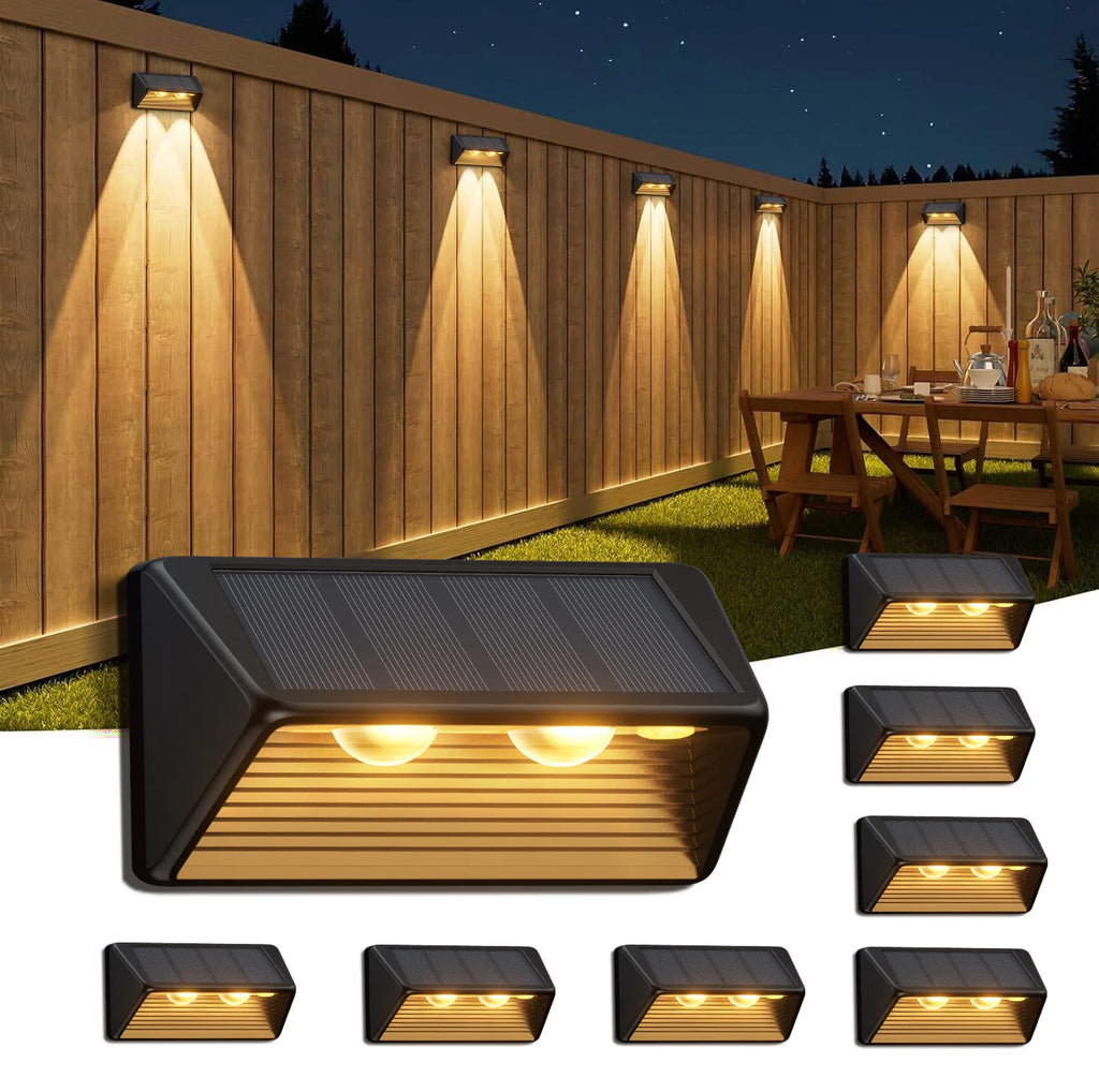 4/8/12-Pack Solar Fence/Step Lights.