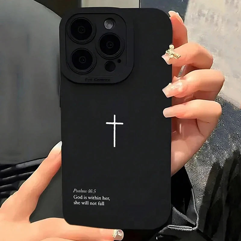 Psalm 46:5 Cross Christian Stylish Aesthetic Phone Case.