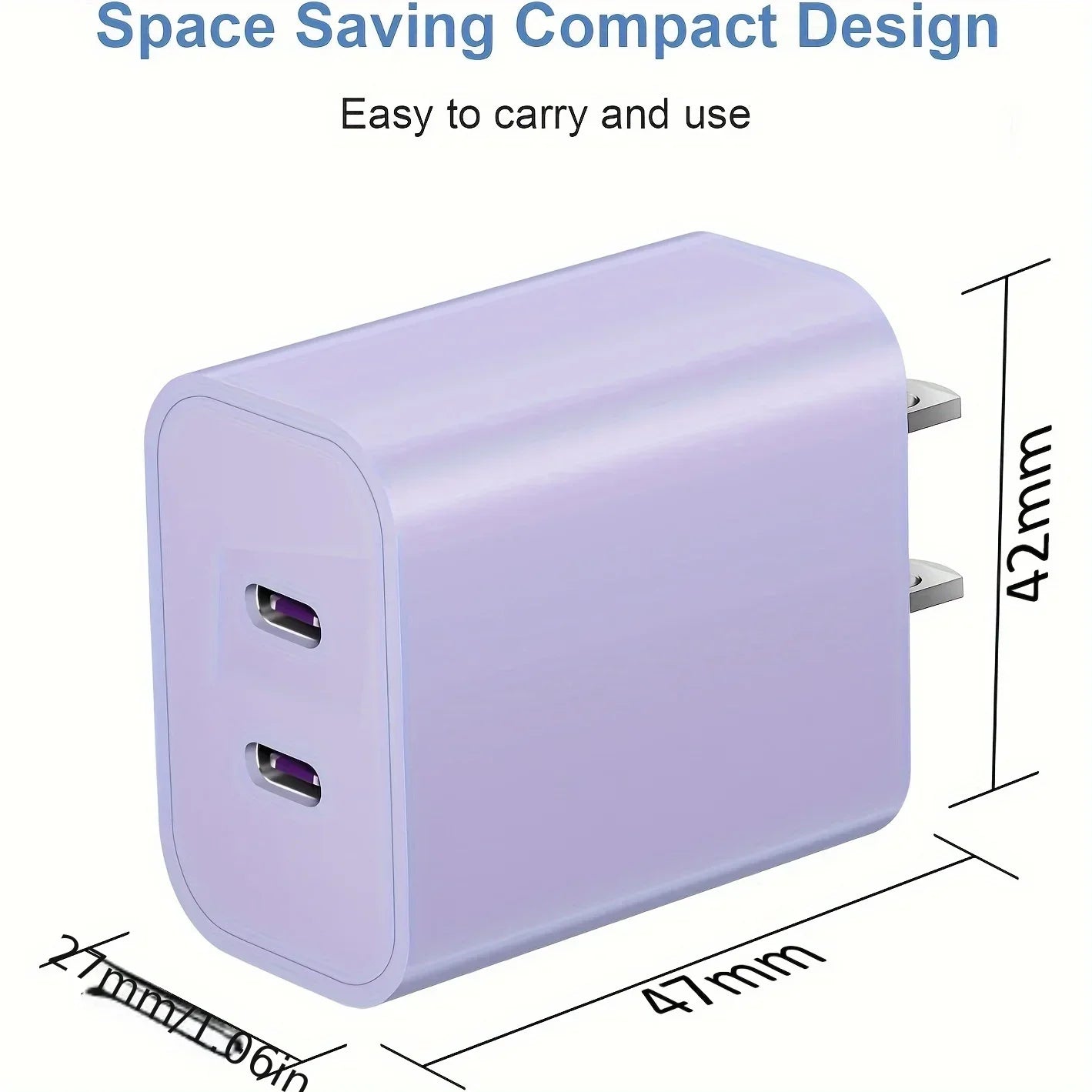2-Pack For IPhone 15 Charger.