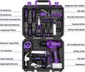 Drill Set Tool Set with 8V Red Cordless Drill, Home Tool Kit with Drill, Hand Tool Kits for Women 126 Piece