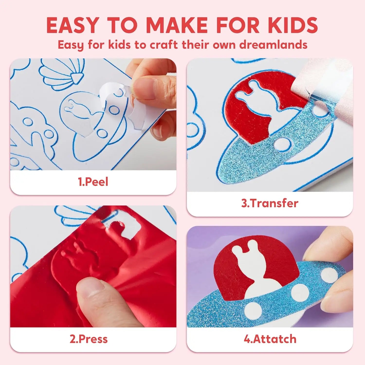 Foil Art Kit Arts & Crafts Supplies Mess Free Coloring Foil Foam Stickers Creative Travel Toys for Kid Birthday Gifts