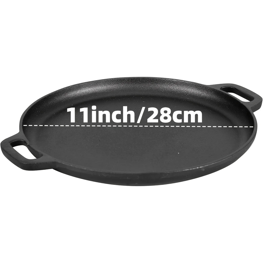 3PCS Cast Iron Skillet Set (6/8/10 Inch)  Pre-Seasoned, Heavy-Duty Pans for Oven, Grill & Campfire, Even Heat, Non-Stick Surface