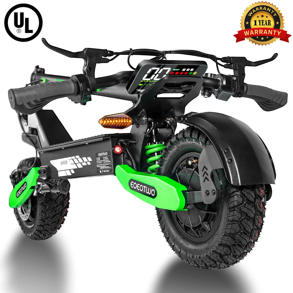 Electric Scooter 30MPH,1200W,11'' Off-Road Scooter with Dual Suspension & Side Light