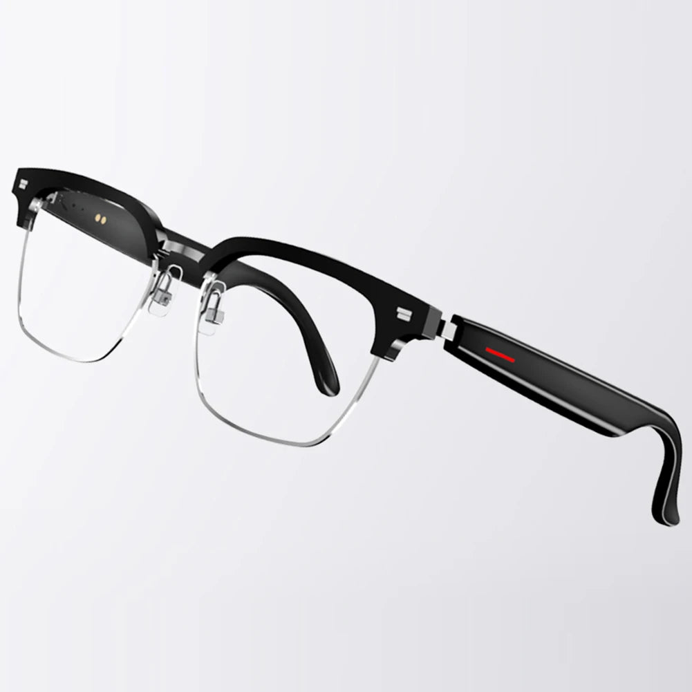 2025 BT Audio Glasses Remote Shooting with Camera Open Ear Sound Mic & Speakers Wearable Eyeglass for Outdoor Sport Glasses