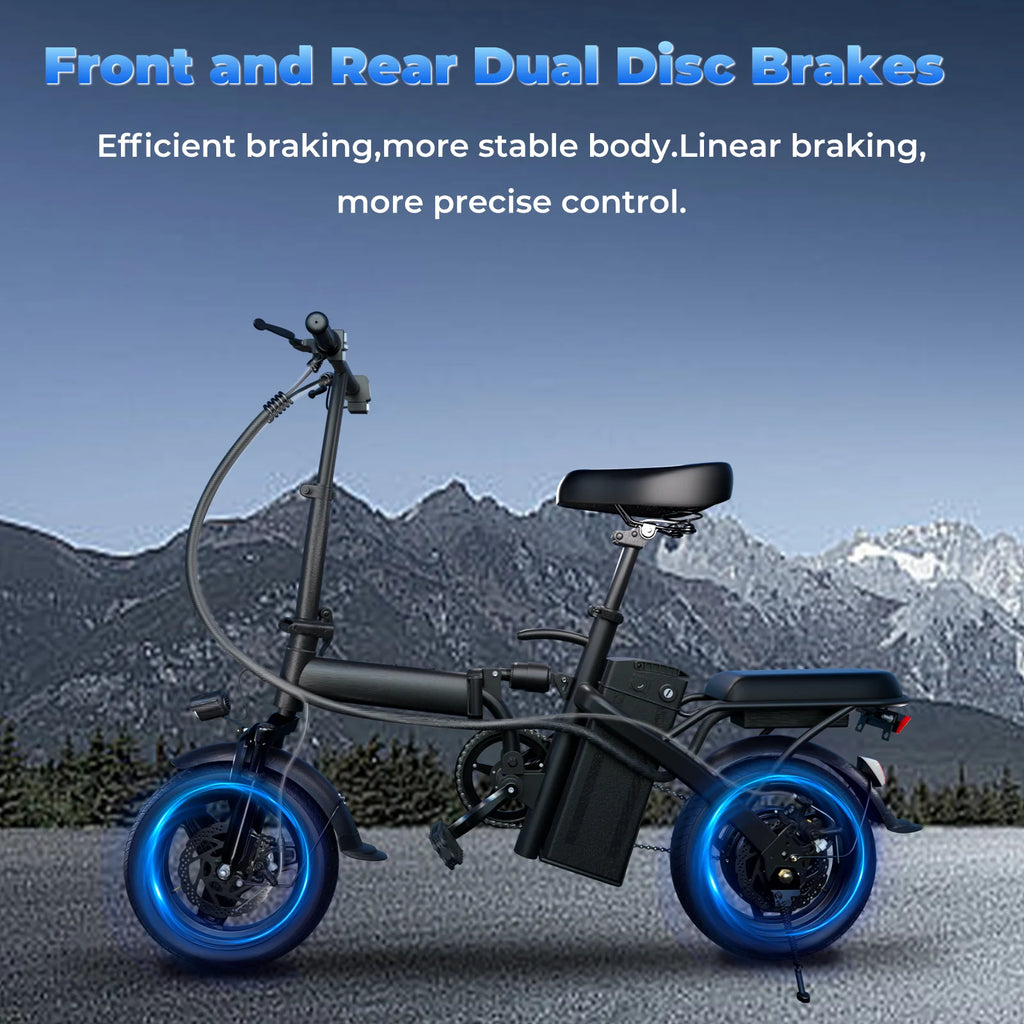 500W Electric Bike, 20 MPH, 48V 10.4Ah Removable Battery, 14 Inch Folding Electric Bike.