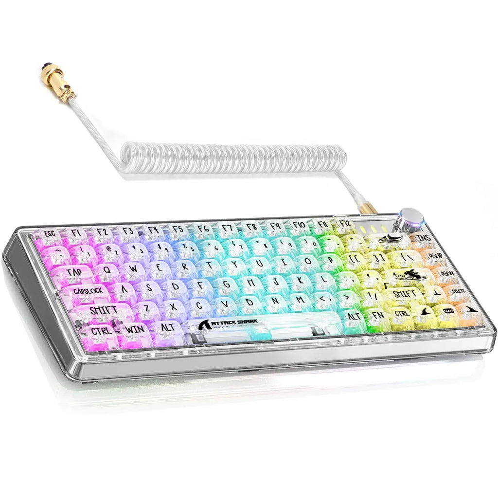 Hot Swappable Wired Keyboard, Transparent PC Keycaps, Custom RGB Gaming Keyboard, Gasket Keyboard, Linear Switch