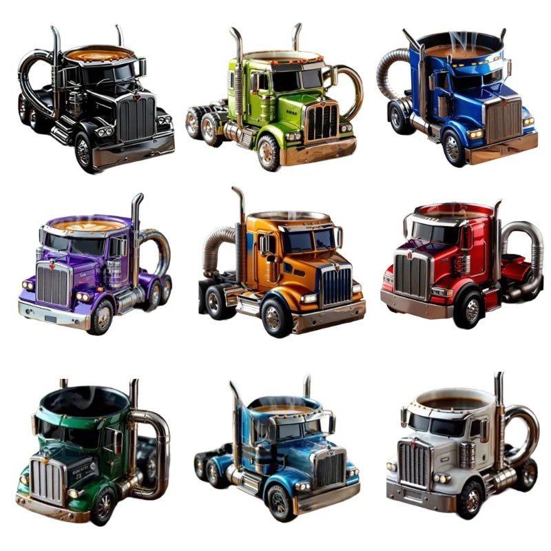 Semi Trailer Truck Shape Resin Coffee Mug 12.34oz.