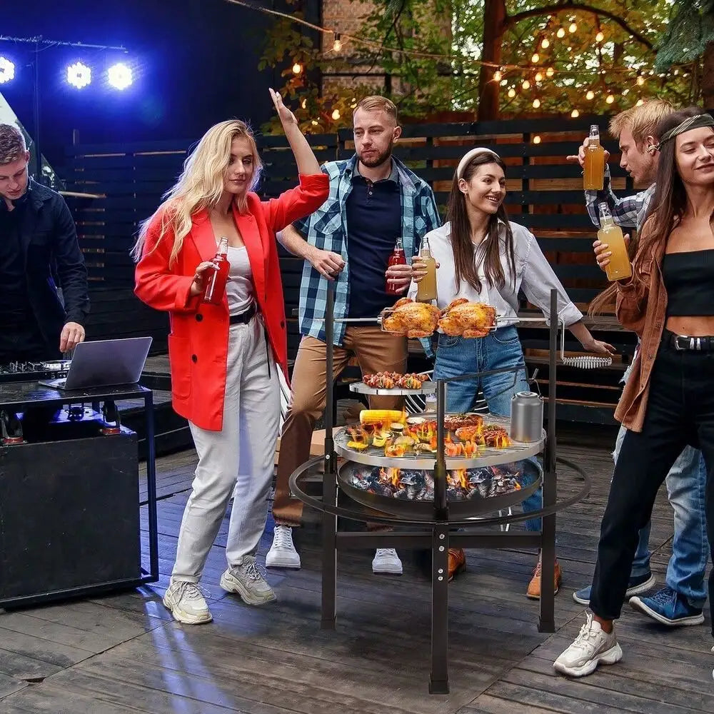 Heavy Duty Cast Iron Charcoal Grill Tabletop BBQ Grill Stove for Camping Picnic