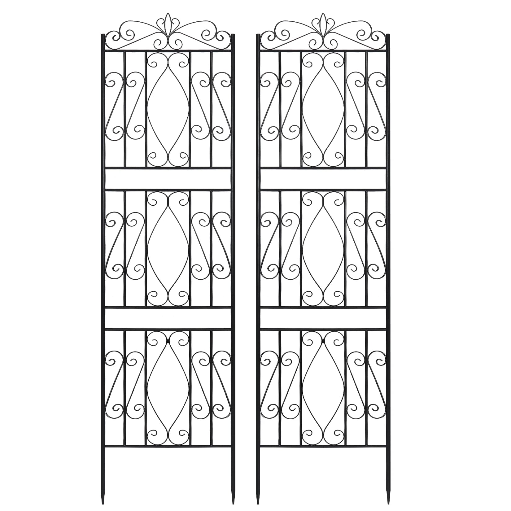 6 Panels Garden Border Trellis High Metal Climbing Plants Support Trellis.