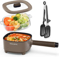 2L Electric Hot Pot with Steamer, Portable Multi-Cooker for Dorm, Office & Travel, Nonstick Coating Included