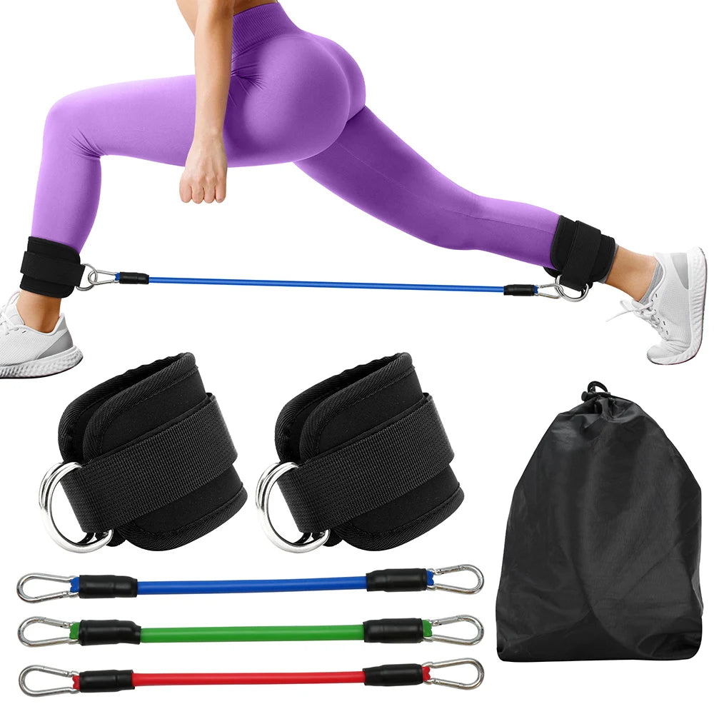 TPE Resistance Bands Ankle Straps Fitness Set D-Ring Support Ankle Cuffs Yoga Gym Equipment.