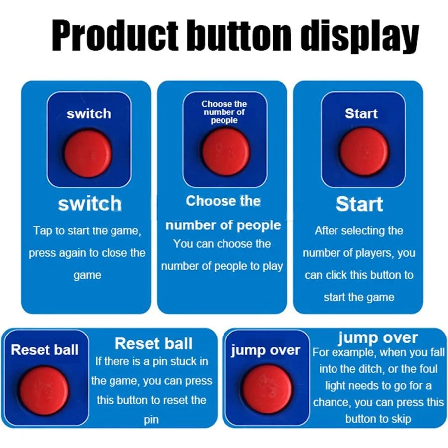 Electronic Bowling Alley Game with Automatic Reset Indoor Bowling Ball Sports Game Console with LED Electronic Scoreboard Light