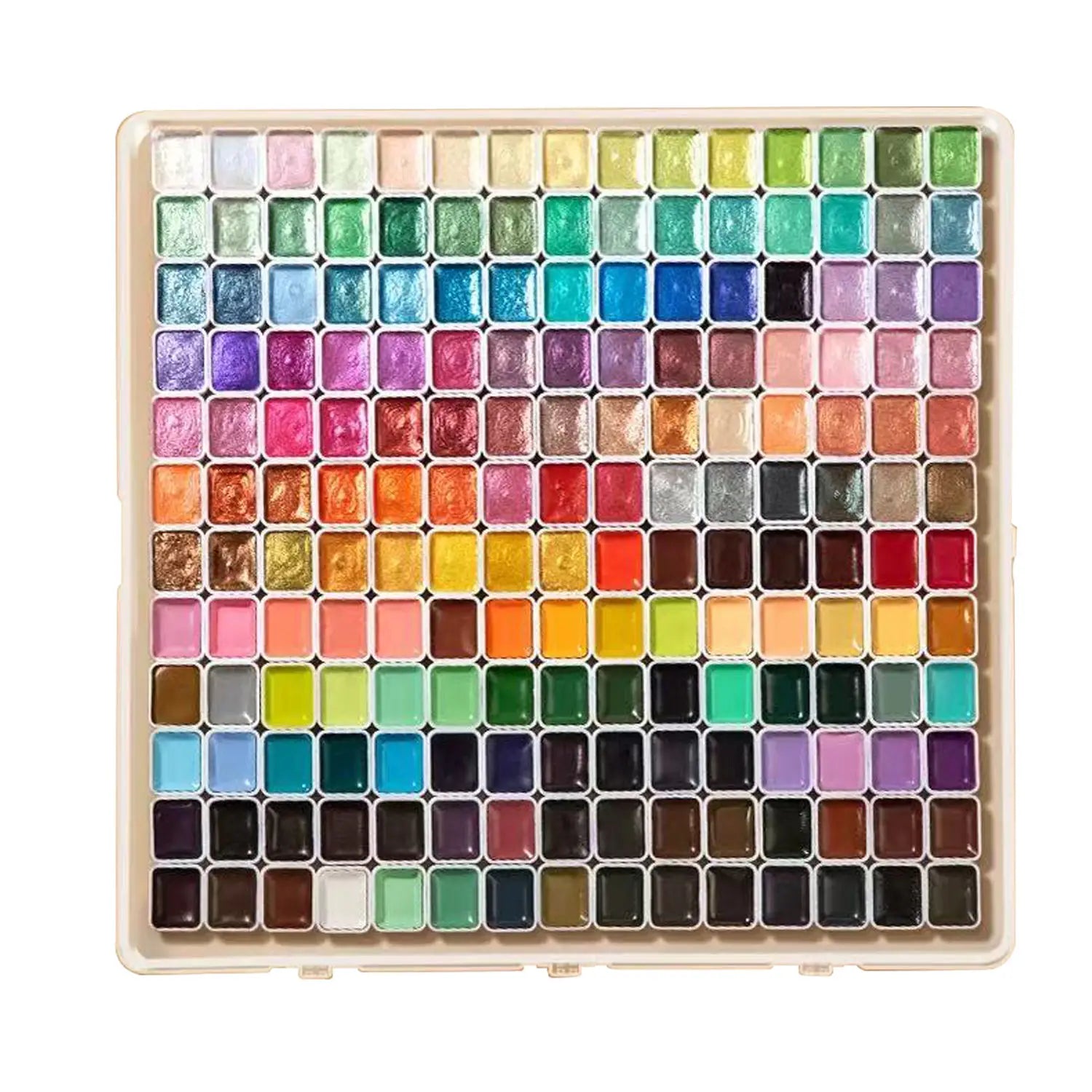 180Pcs Watercolor Paint Set with 8Pcs Brush Professional, Watercolor Brush Solid Pigment Portable Kit Starry Colors for Painting