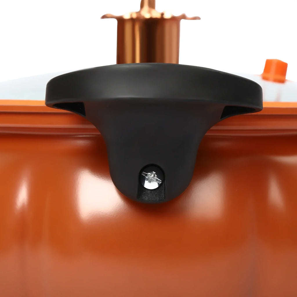 Pumpkin Shaped Micro Pressure Cooker 8L/2.11gal, Non-Stick Maifan Stone Pot, Safe for Gas Stoves & Open Flames, Compact Soup