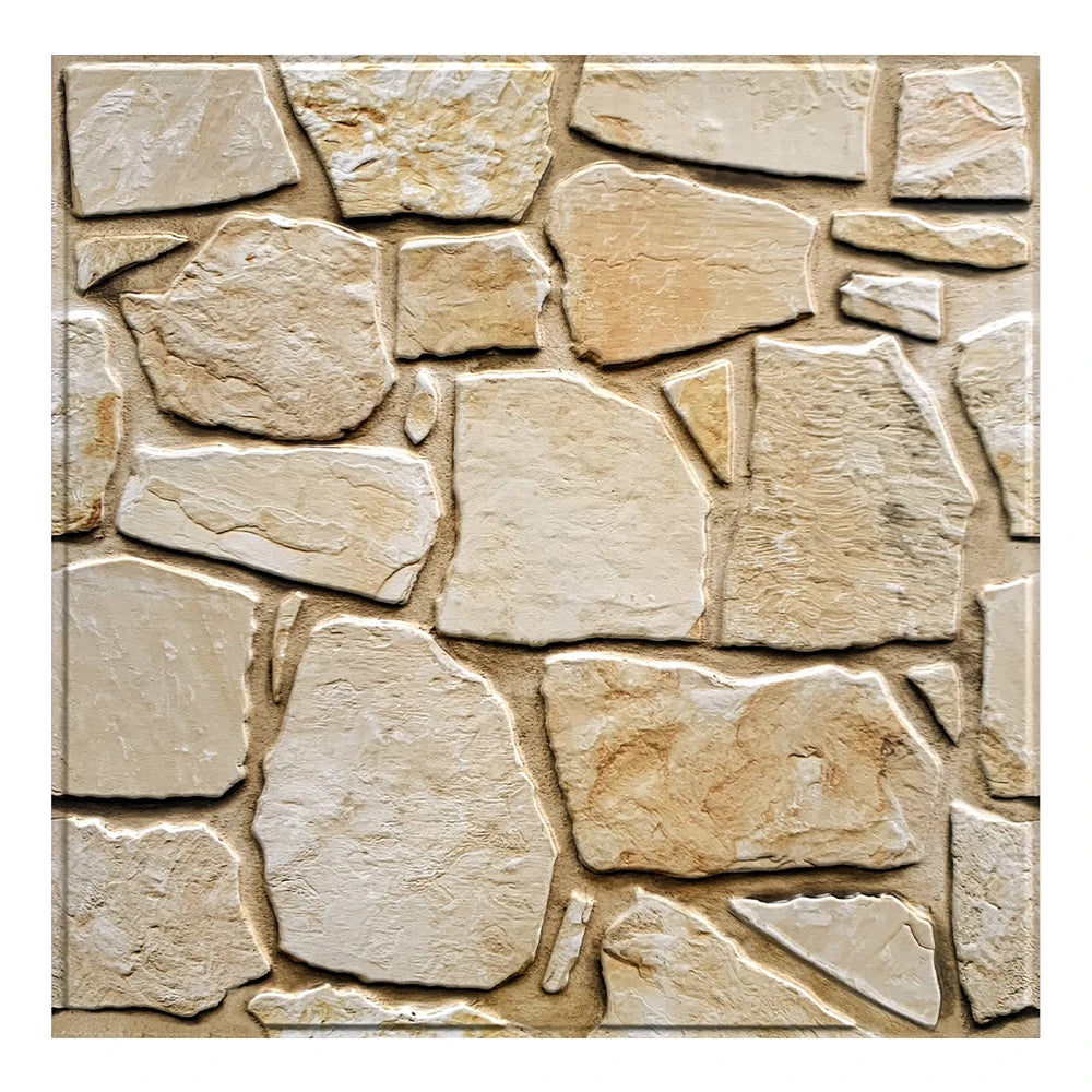 3D Tile Stickers, 3D Faux Stone Textures, Matte, 30cm x 30cm, Water and Mold Resistant.