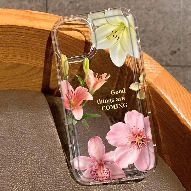 Flowers Lily Hibiscus Pattern Clear Case.