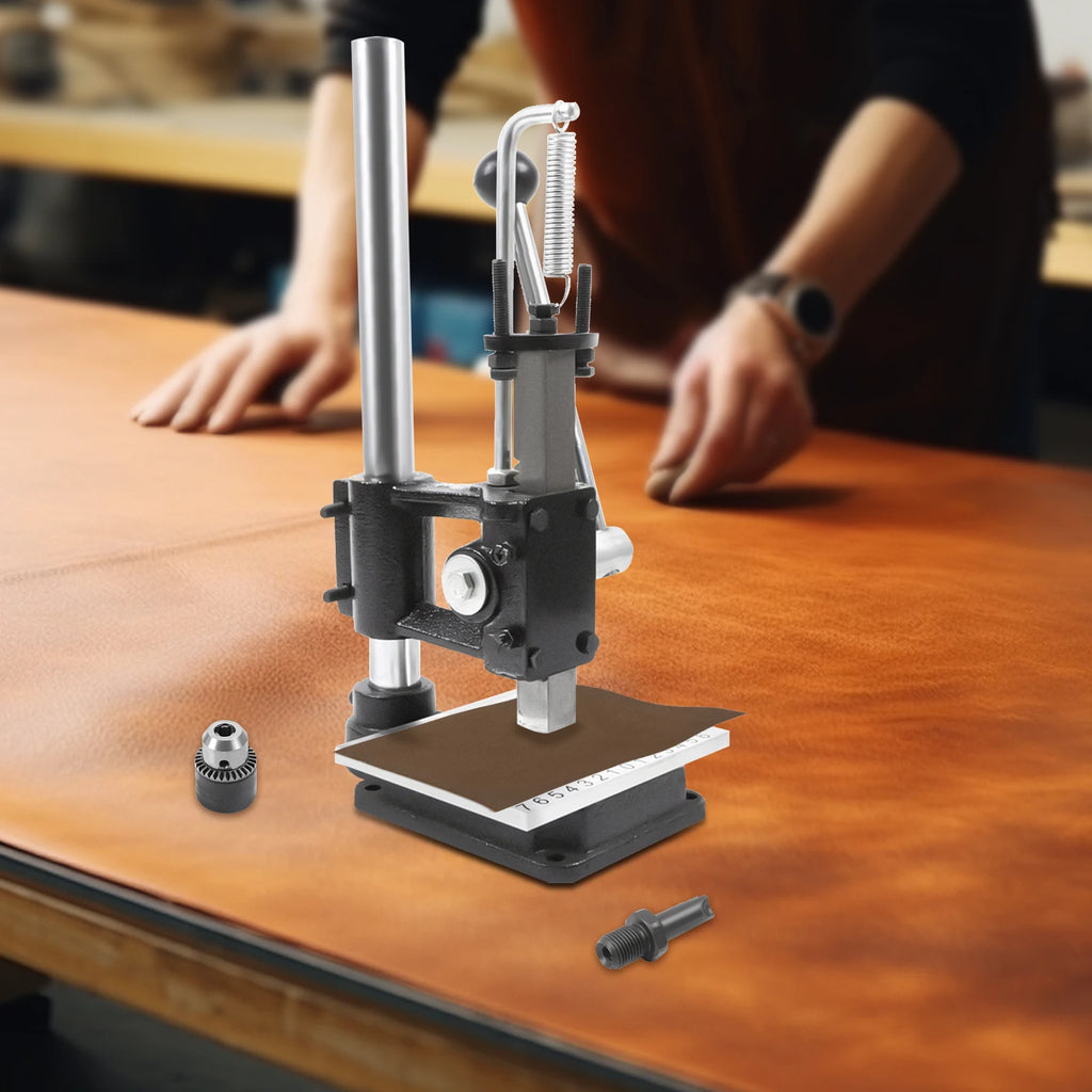 Leather Press Leather Hole Puncher Upgraded Hand Punching Machine for DIY Leather Craft Punching Holes Cutting, Forming Pressing