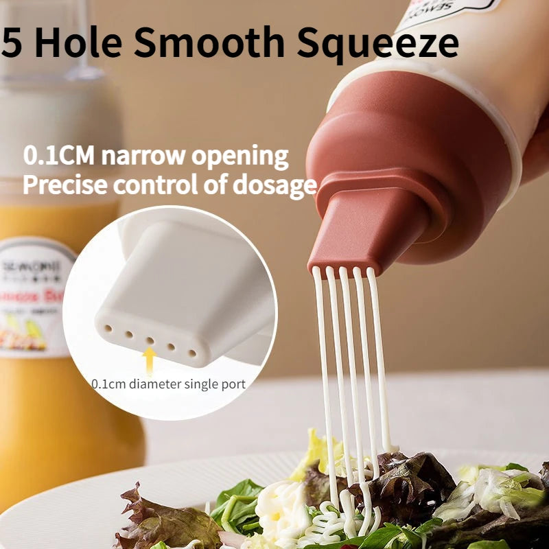 Squeeze Sauce Bottle 350ML Tomato Honey Salad Dressing Container Kitchen Condiment Dispenser for Ketchup BBQ Sauces Oil