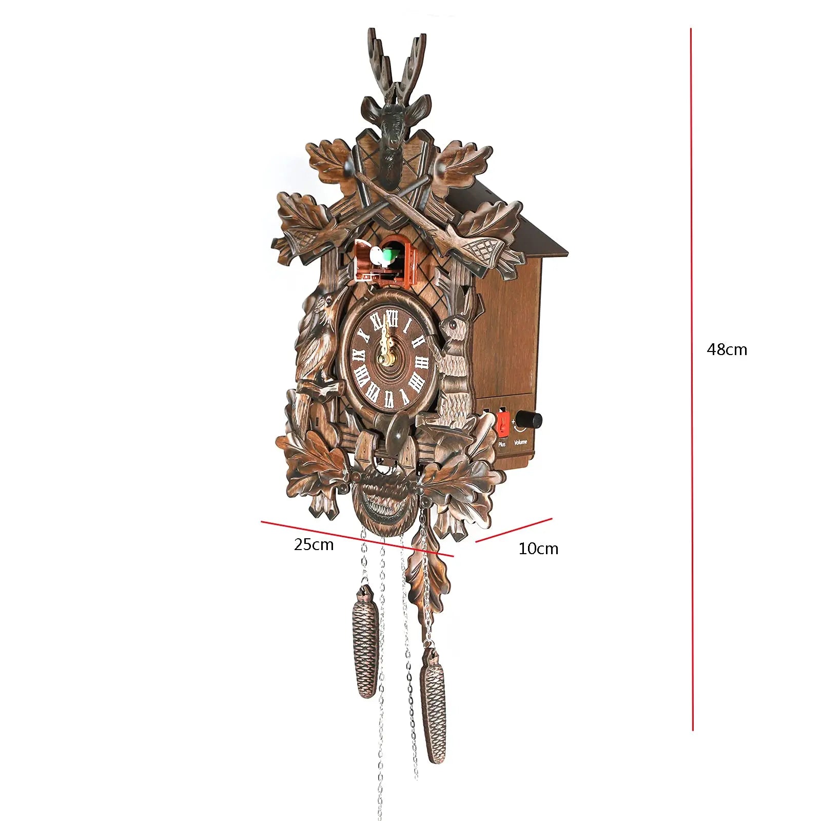 Cuckoo Wall Clock, German Traditional Black Forest Cuckoo Clock Style Cuckoo Clock for Living Room, Bedroom, Study, Office, Gift