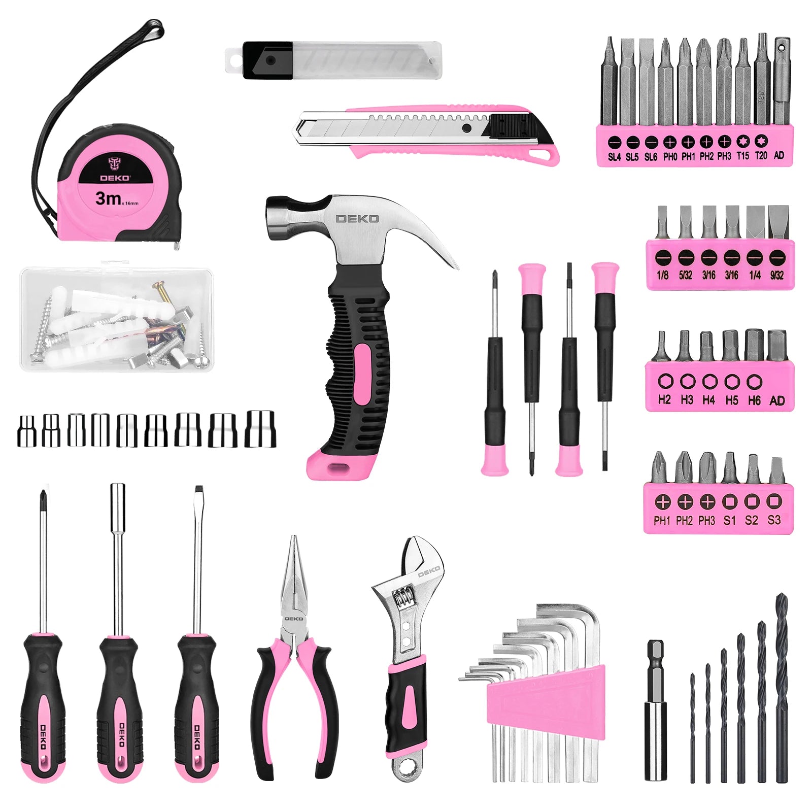 DEKO 126Pcs Power Tool Combo Kits with 8V Cordless Drill.