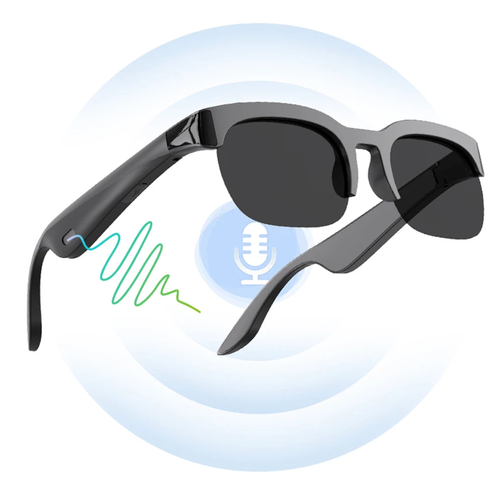 Smart Glasses AI Translator Hands-Free Music & Calls BT Sunglasses UV Protection Outdoor Sports Headphones for Men & Women
