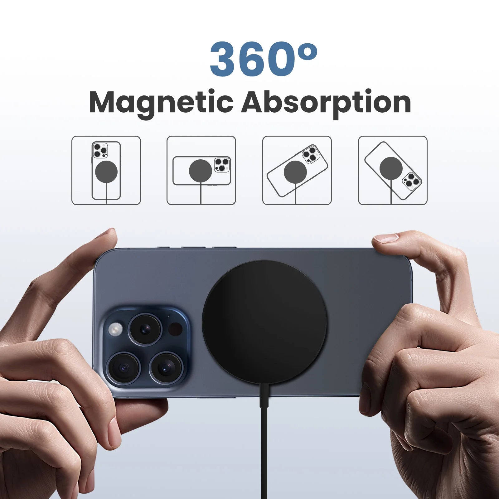 25Ｗ Magnetic Wireless Charger for Magsafe iPhone 17-11 Pro Max Samsung