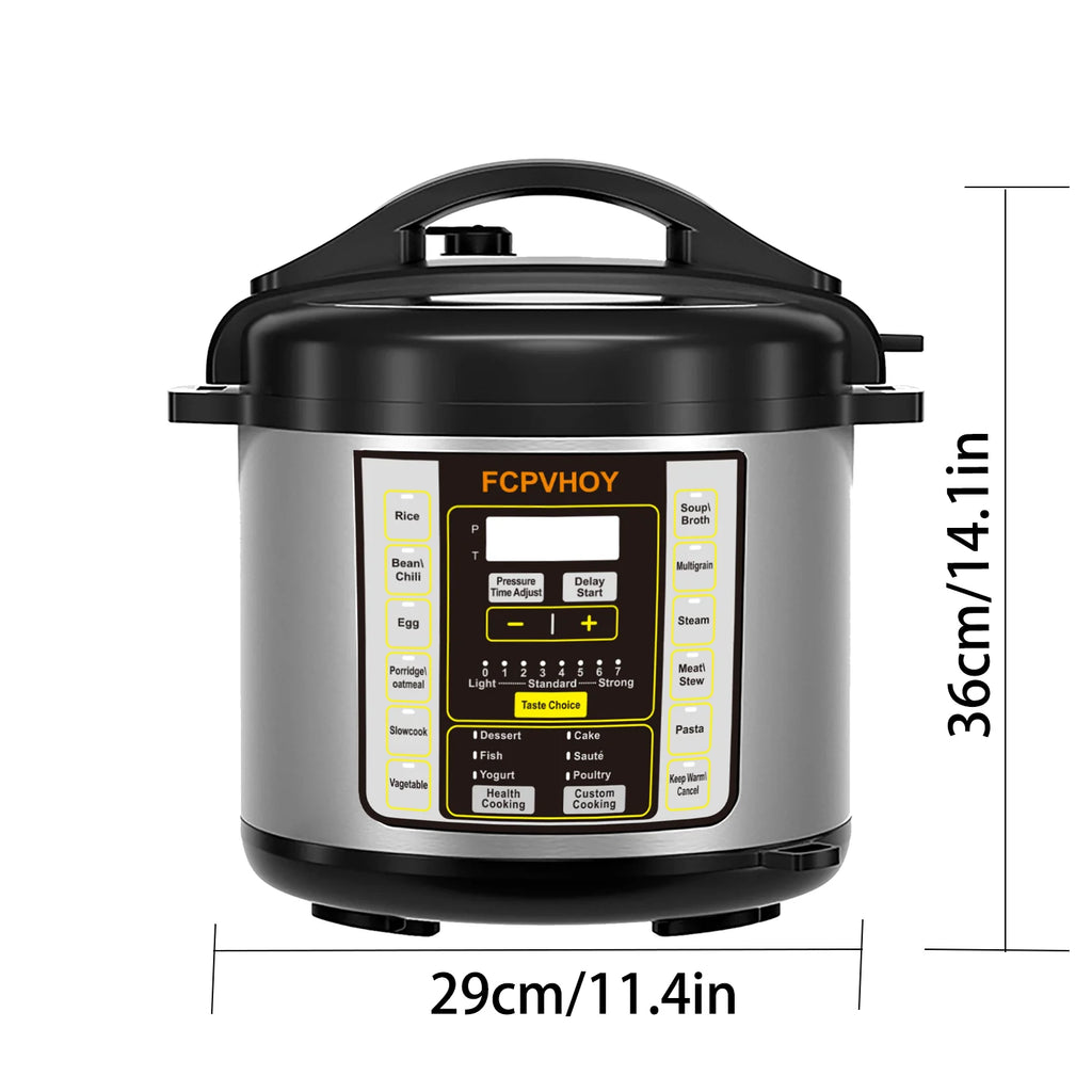 Electric Pressure Cooker 6 Qt 9-in-1 Instant Multi Cooker with Safer Venting Design Stainless Steel 304 Liner for Rice S