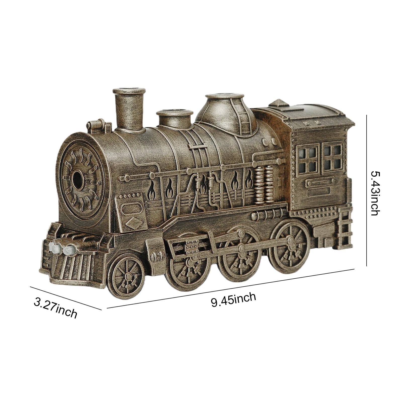300ML Vintage Steam Train Air Diffuser Humidifier with 2-Color LED Light Cool Mist for Relaxation Home Decor.
