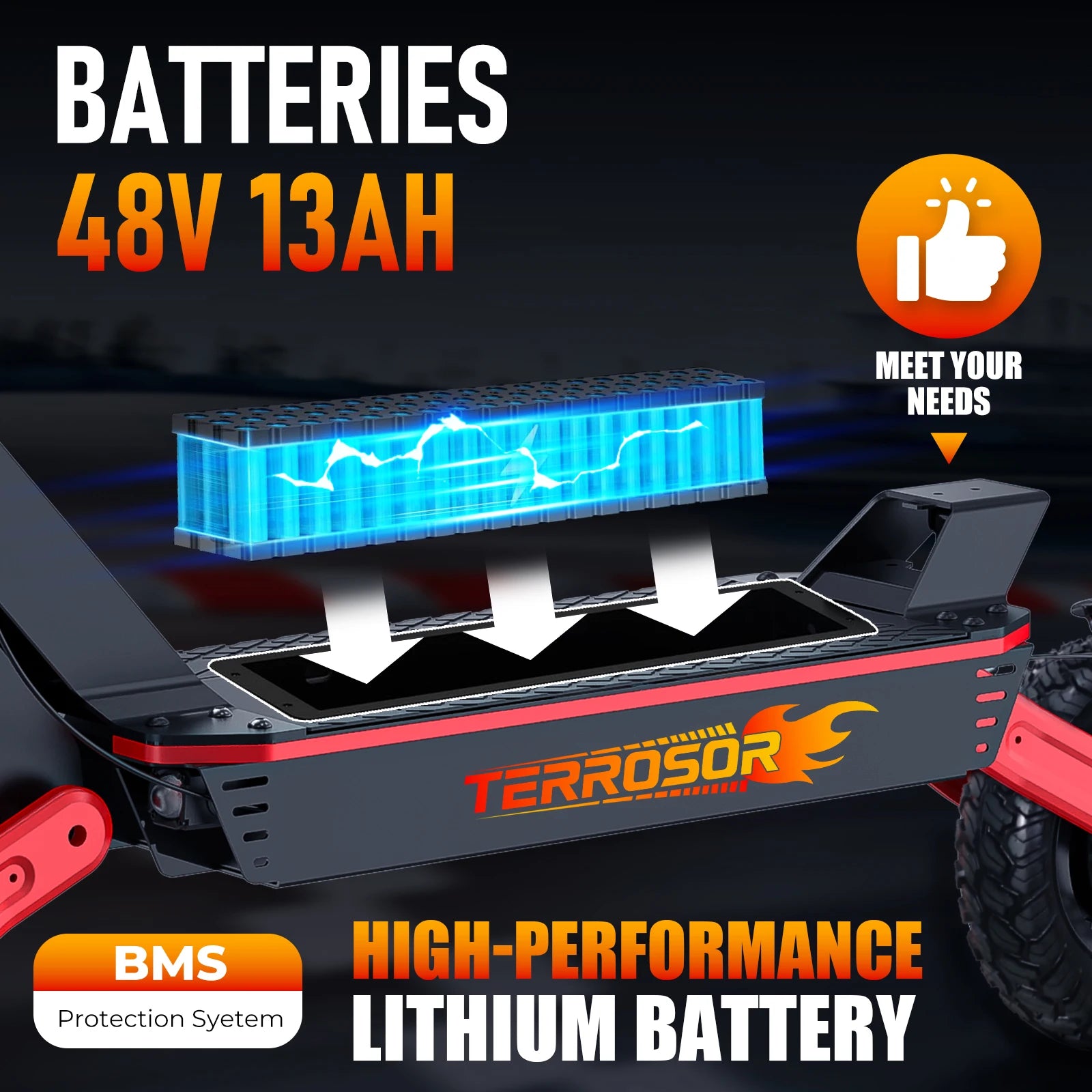 Electric Scooter 1200WMotor, 11" Off-Road Up to 28 MPH Top Speed & 20 Miles Long Range.