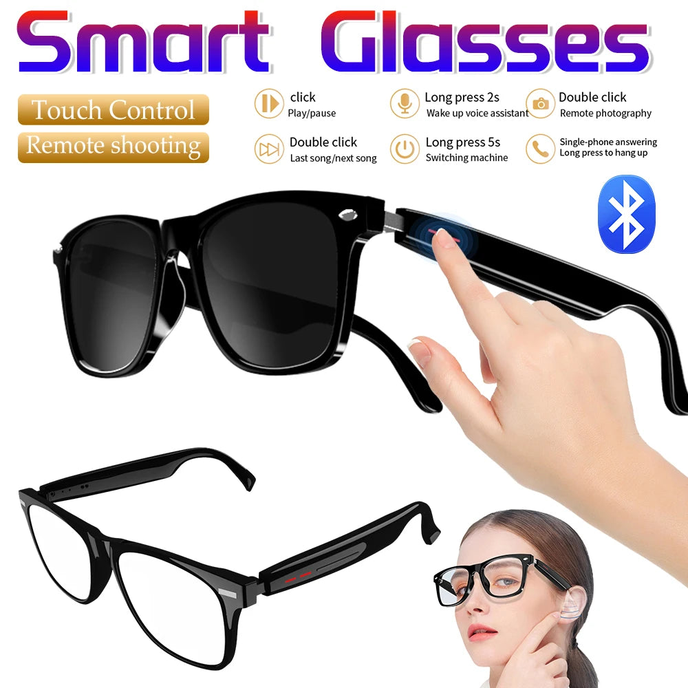 2025 BT Audio Glasses Remote Shooting with Camera Open Ear Sound Mic & Speakers Wearable Eyeglass for Outdoor Sport Glasses